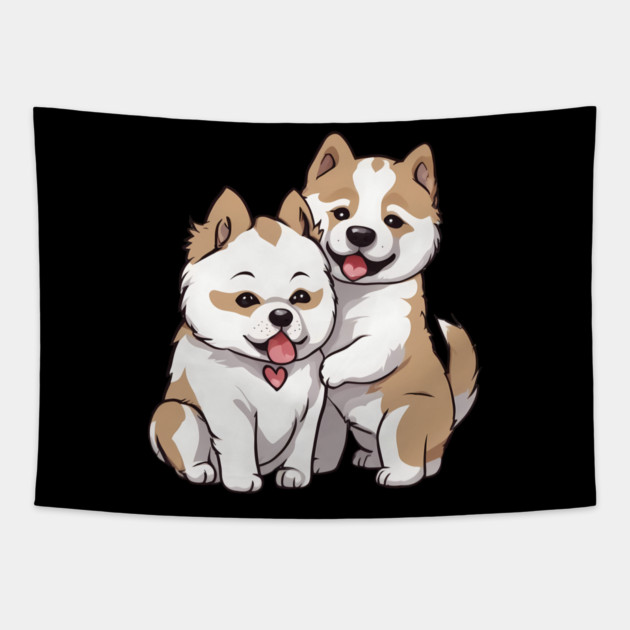 akita inu Tapestry by animegirlnft