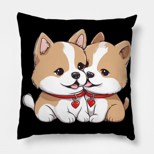 shiba inu puppy Pillow by animegirlnft