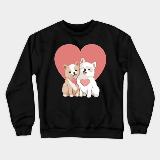 american akita puppy Crewneck Sweatshirt by animegirlnft