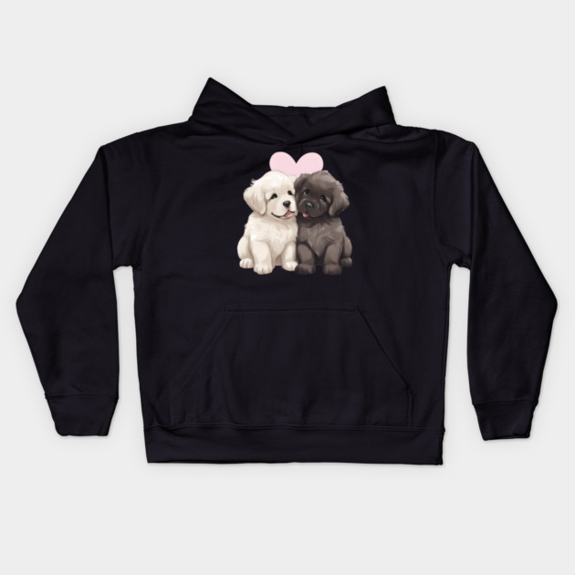 newfoundland puppy Kids Hoodie by animegirlnft