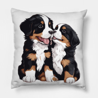 bernese mountain dog puppy Pillow