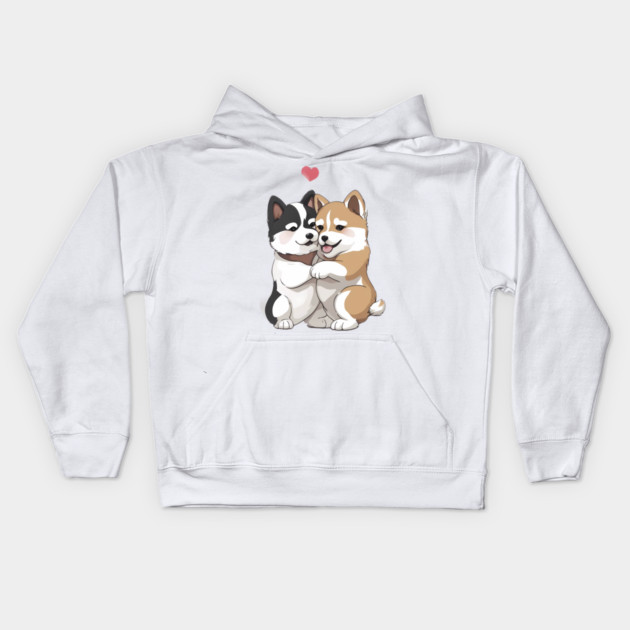 japanese akita puppy Kids Hoodie by animegirlnft
