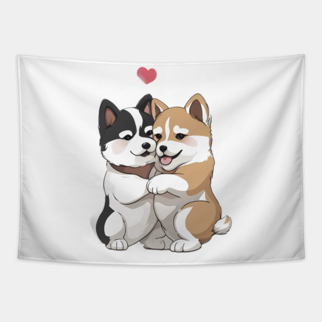 japanese akita puppy Tapestry by animegirlnft