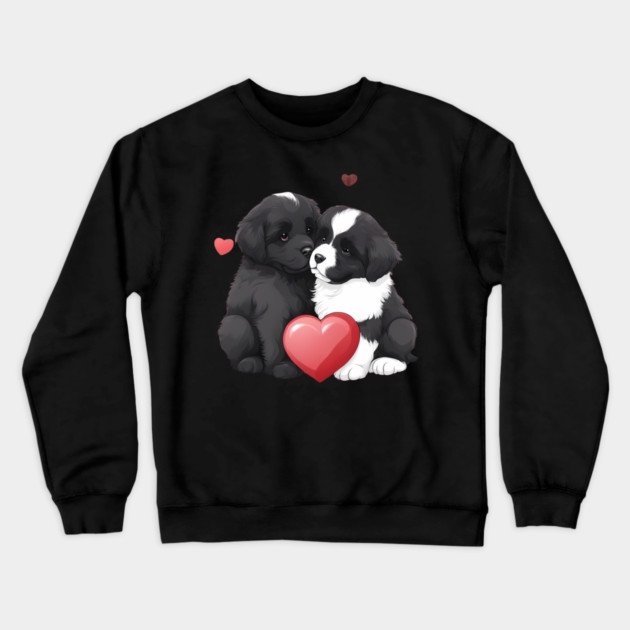 Cute newfoundland puppy Crewneck Sweatshirt by animegirlnft
