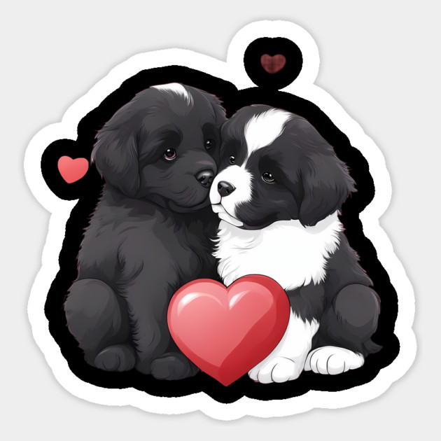 Cute newfoundland puppy Sticker by animegirlnft