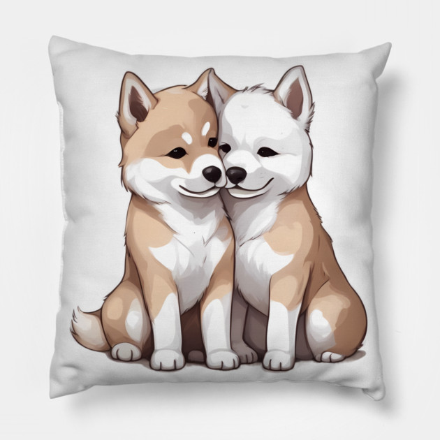 akita dog breed Pillow by animegirlnft