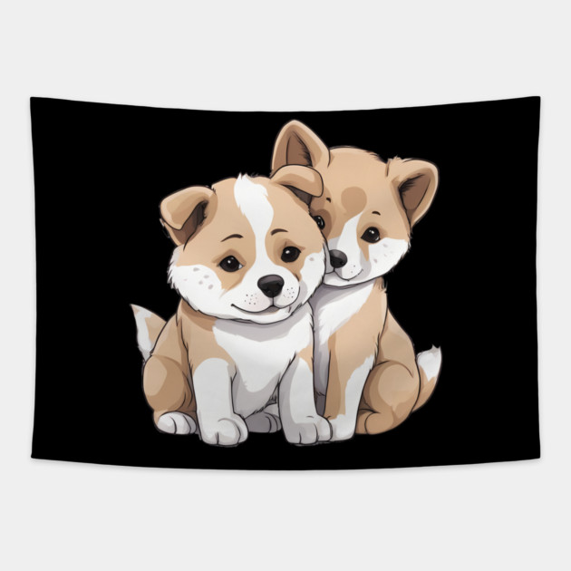 cute akita dog Tapestry by animegirlnft