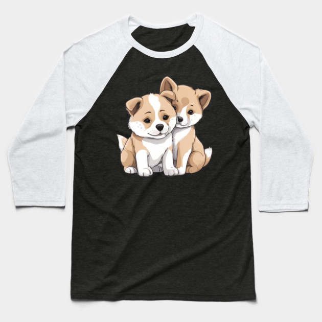 cute akita dog Baseball T-Shirt by animegirlnft