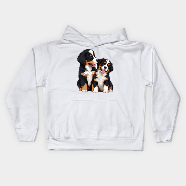 cute bernese mountain dog Kids Hoodie by animegirlnft