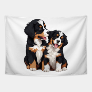 cute bernese mountain dog Tapestry