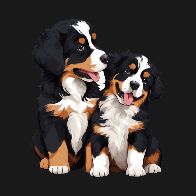 cute bernese mountain dog by animegirlnft