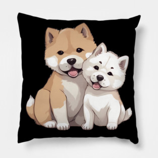 cute akita puppy Pillow