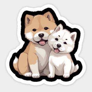 cute akita puppy Sticker
