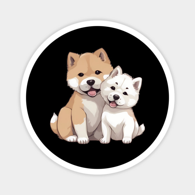cute akita puppy Magnet by animegirlnft