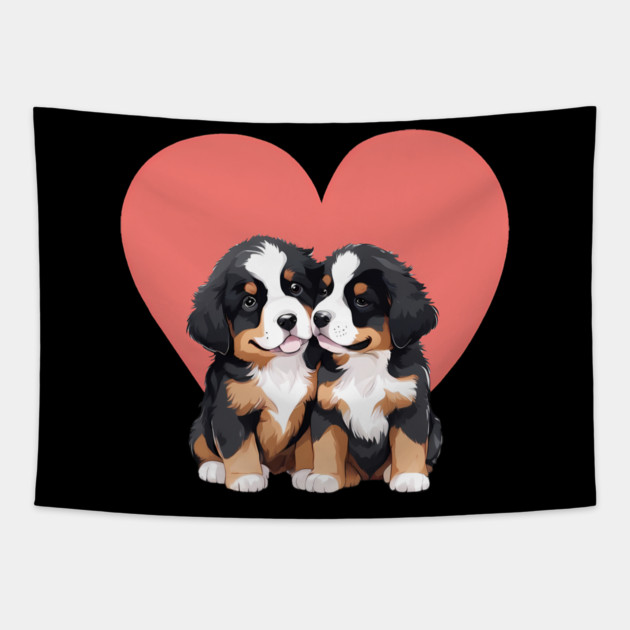 mini bernese mountain dog Tapestry by animegirlnft