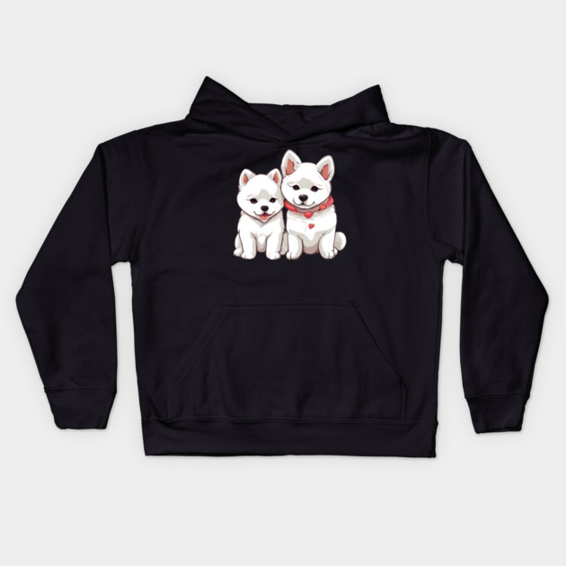 white akita dog Kids Hoodie by animegirlnft