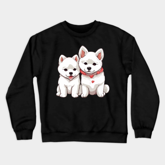 white akita dog Crewneck Sweatshirt by animegirlnft