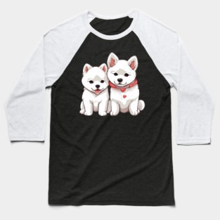 white akita dog Baseball T-Shirt