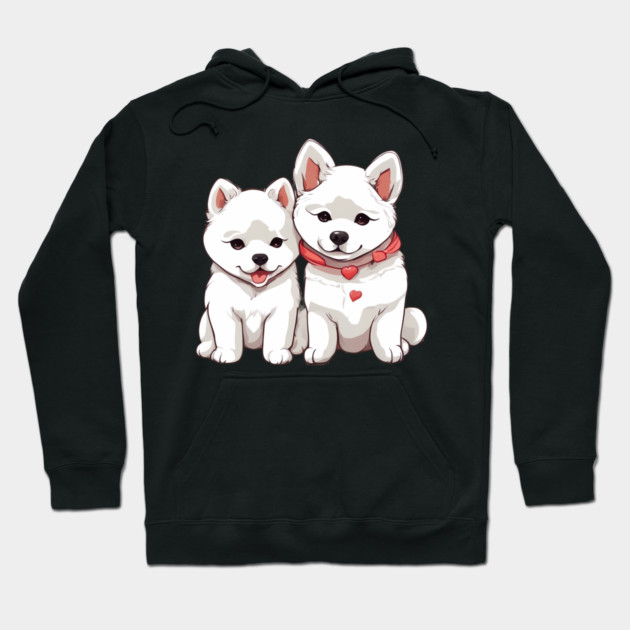 white akita dog Hoodie by animegirlnft