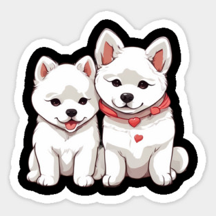 white akita dog Sticker
