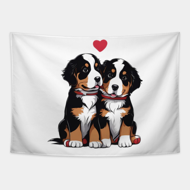 baby bernese mountain puppy Tapestry by animegirlnft