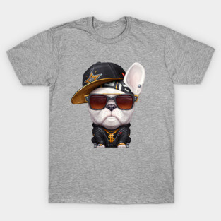 White French Bulldog Hip-Hop Super Star T-Shirt