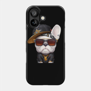 White French Bulldog Hip-Hop Super Star Phone Case