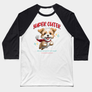 Super Cuter, cute superhero dog flying Baseball T-Shirt