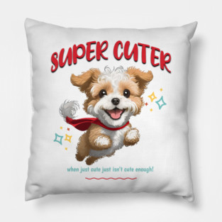 Super Cuter, cute superhero dog flying Pillow