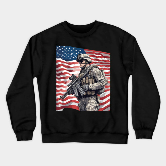 Armed Force Crewneck Sweatshirt by animegirlnft