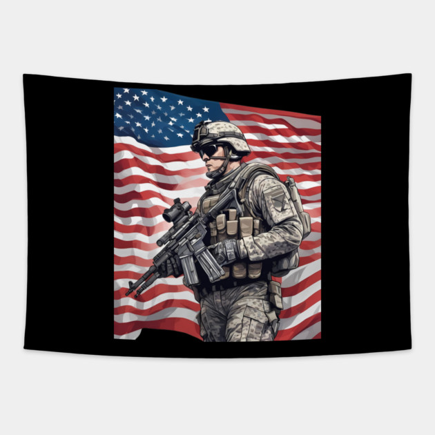 Armed Force Tapestry by animegirlnft