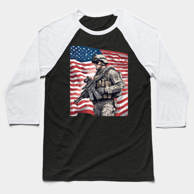 Armed Force Baseball T-Shirt by animegirlnft