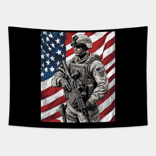 Marine Corps Tapestry by animegirlnft