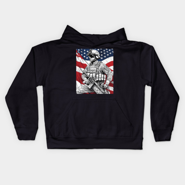 Army Intelligence Kids Hoodie by animegirlnft