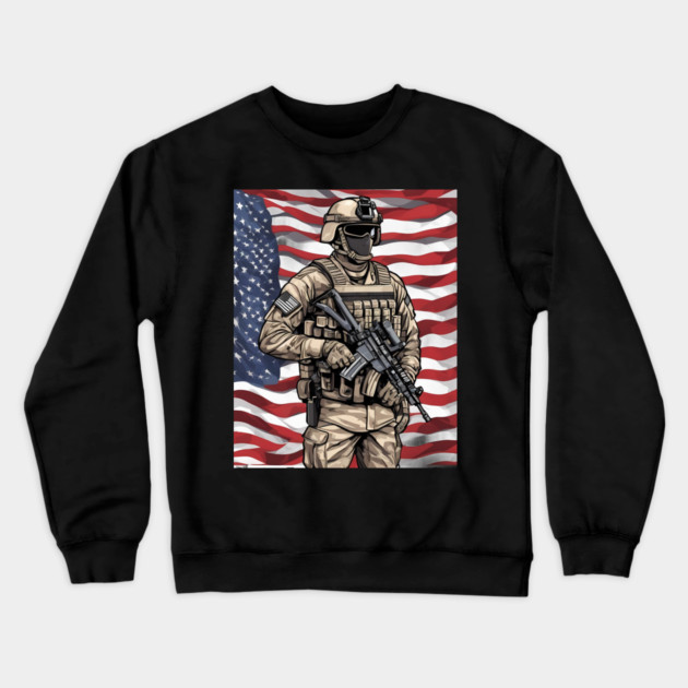 Military Force Crewneck Sweatshirt by animegirlnft