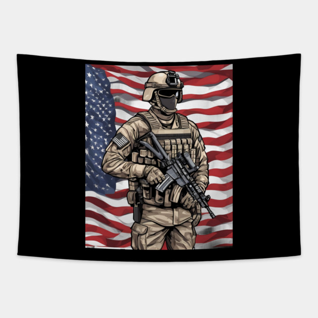 Military Force Tapestry by animegirlnft