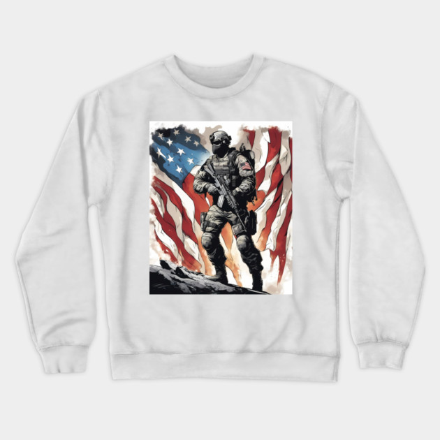 Tactical Soldier Crewneck Sweatshirt by animegirlnft