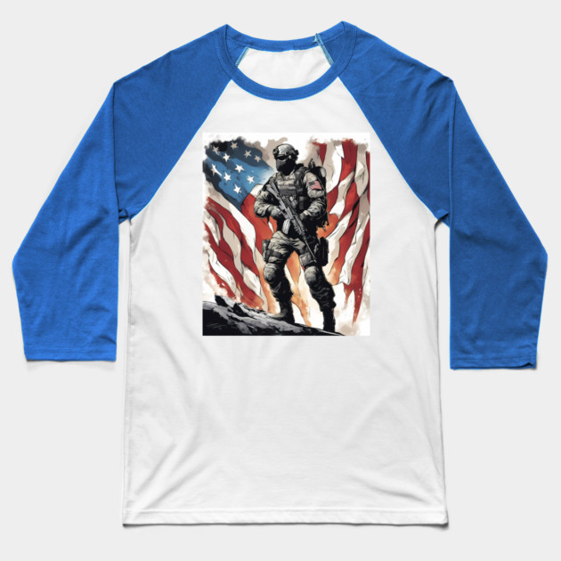 Tactical Soldier Baseball T-Shirt by animegirlnft