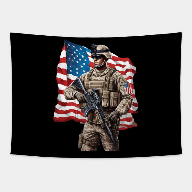 US Marines Tapestry by animegirlnft