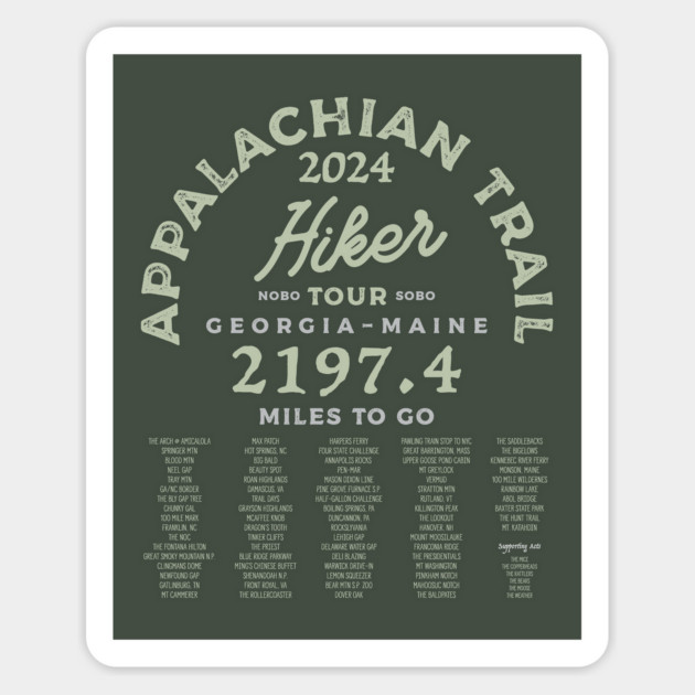 Appalachian Trail 2024 Tour Shirt Magnet by Camp Happy Hour