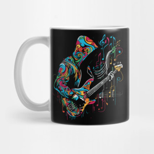Bass guitar player colorful Mug