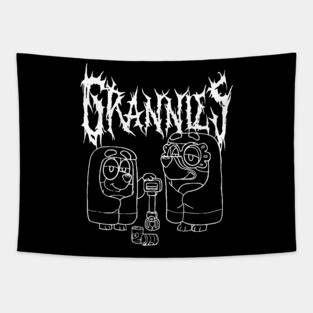 Death Metal Bluey Grannies Rita & Janet Tapestry