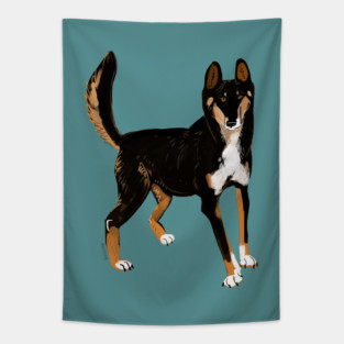 Black Alpine Dingo Tapestry