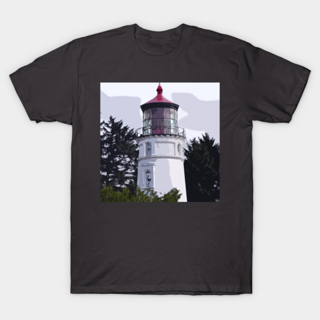 Abstract Cape Meares Lighthouse T-Shirt by KirtTisdale