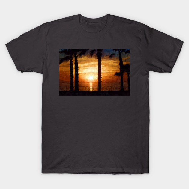 Sunset Over The Pacific T-Shirt by KirtTisdale