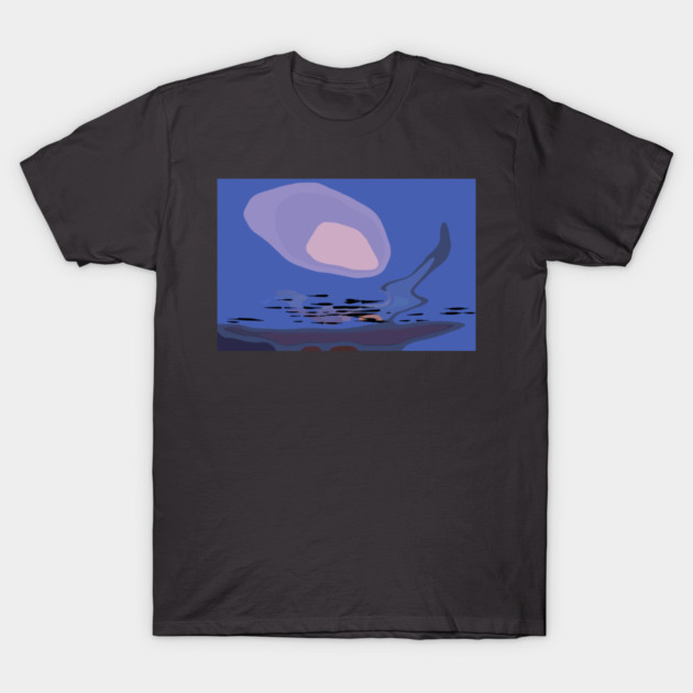Blue Coastal Abstract Sunset T-Shirt by KirtTisdale