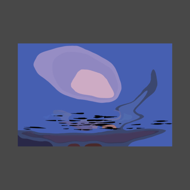 Blue Coastal Abstract Sunset by KirtTisdale