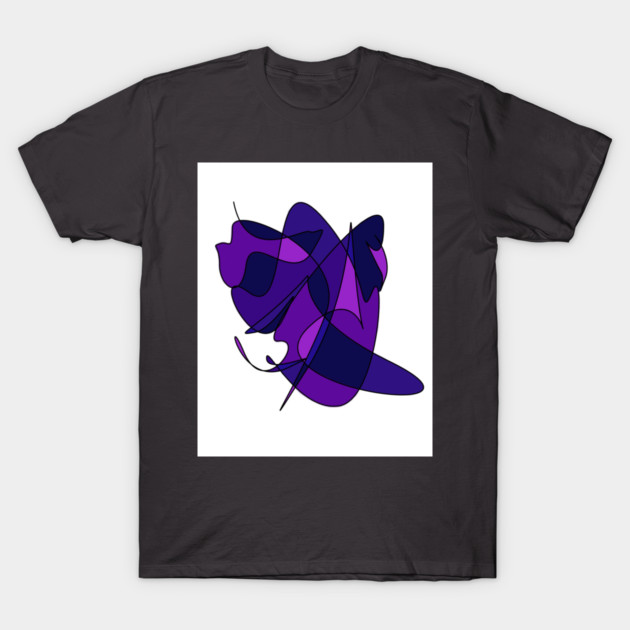 Abstract Lines And Curves In Purple And Blue T-Shirt by KirtTisdale