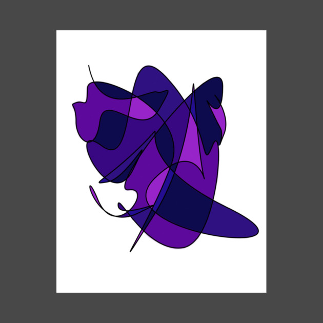 Abstract Lines And Curves In Purple And Blue by KirtTisdale