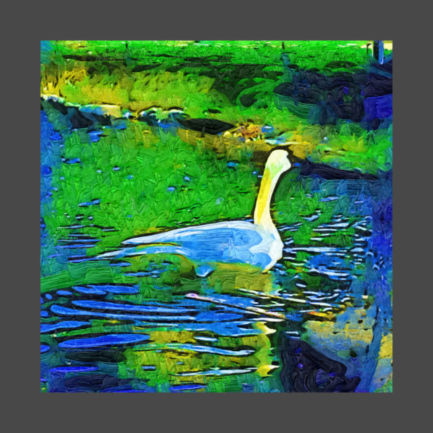 Lone Swan In Pond by KirtTisdale